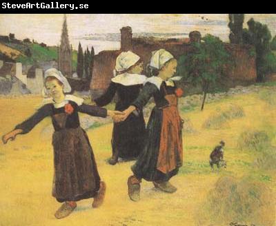 Paul Gauguin Dansje van drie Bretonse meires (mk07)